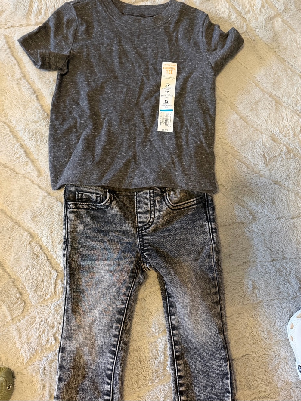 Kids Gray Washed Skinny Jeans - Unbranded